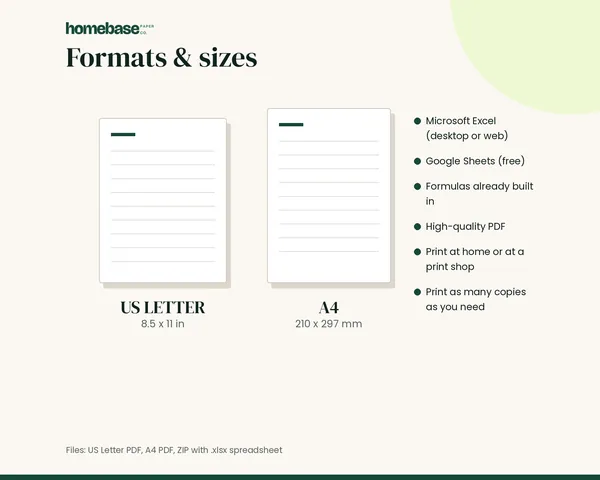100 Envelope Savings Challenge – formats and sizes