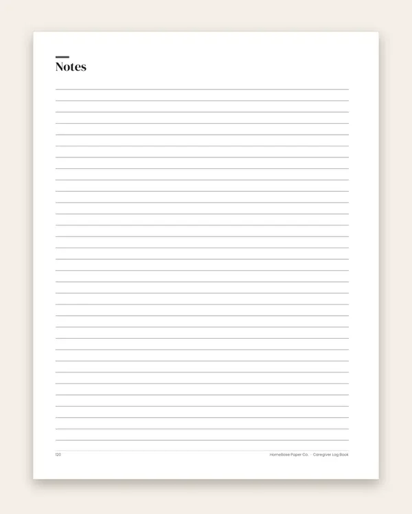 Caregiver Log Book (Paperback): Page 120 of 120