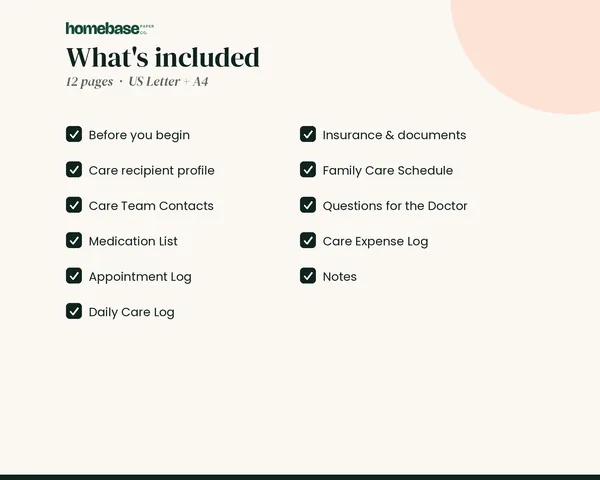 Caregiver Organizer – what's included