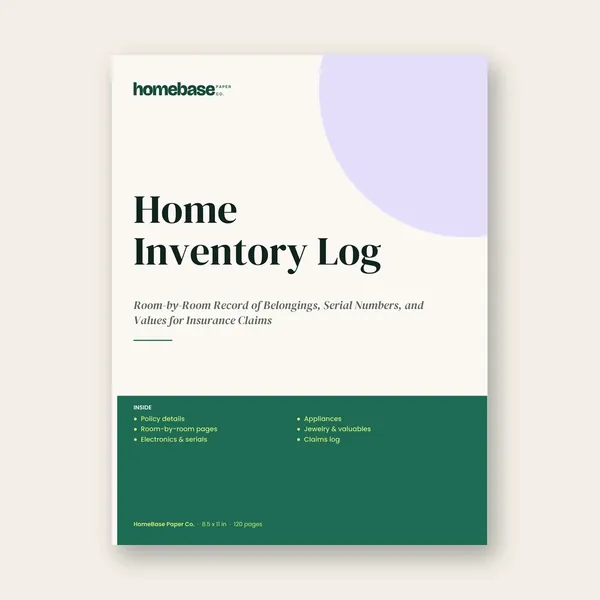 Home Inventory Log paperback cover