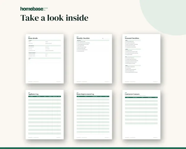 Home Maintenance Log – page preview