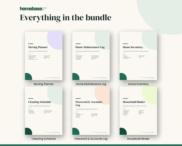Home Management Bundle – page preview