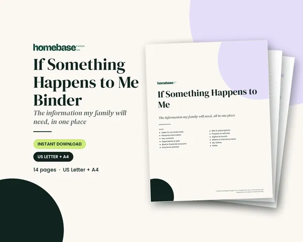 If Something Happens to Me Binder – cover