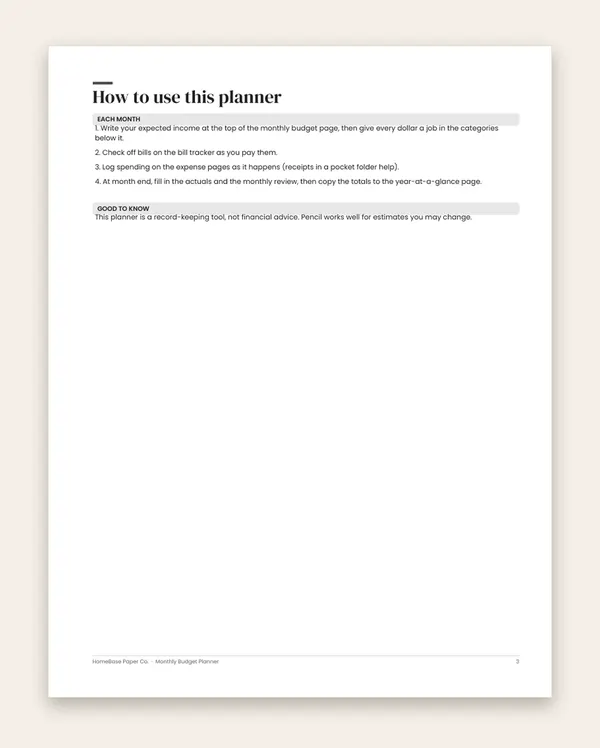 Monthly Budget Planner (Paperback): Page 3 of 120