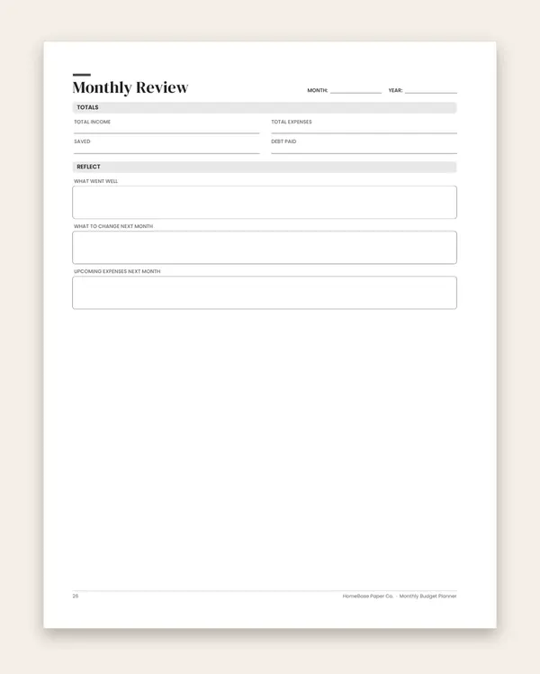 Monthly Budget Planner (Paperback) – inside: Page 26 of 120