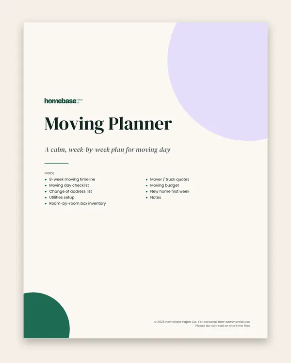 Moving Planner: Page 1 of 10