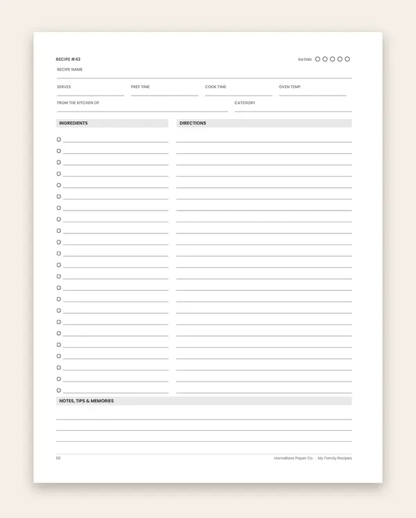 My Family Recipes (Paperback) – inside: Page 50 of 120