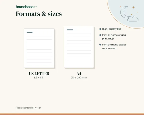 Newborn Baby Tracker – formats and sizes