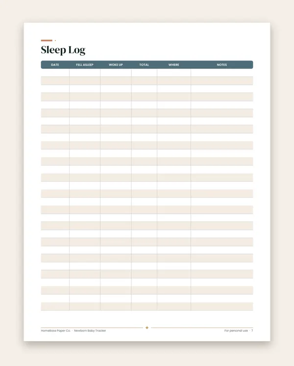 Newborn Baby Tracker: Page 7 of 14