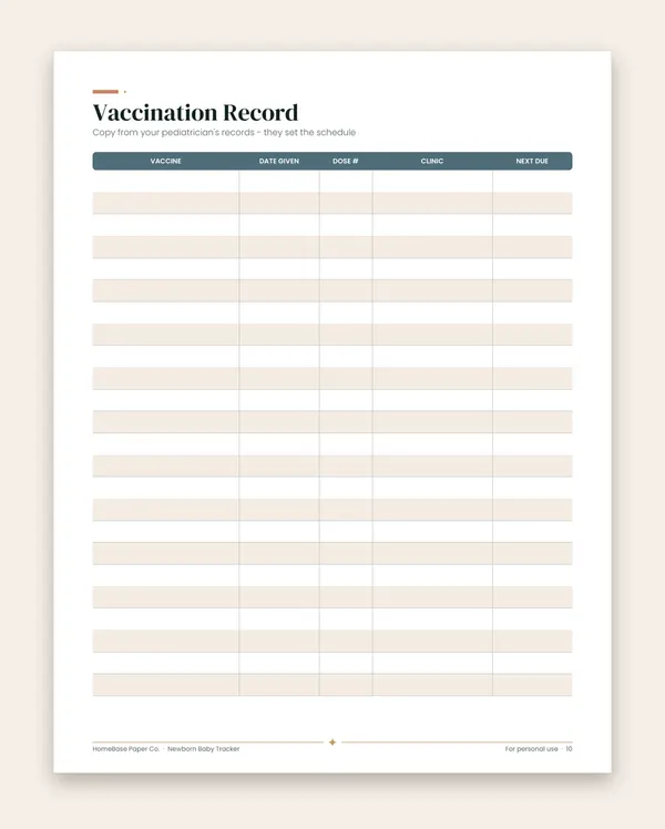 Newborn Baby Tracker: Page 10 of 14