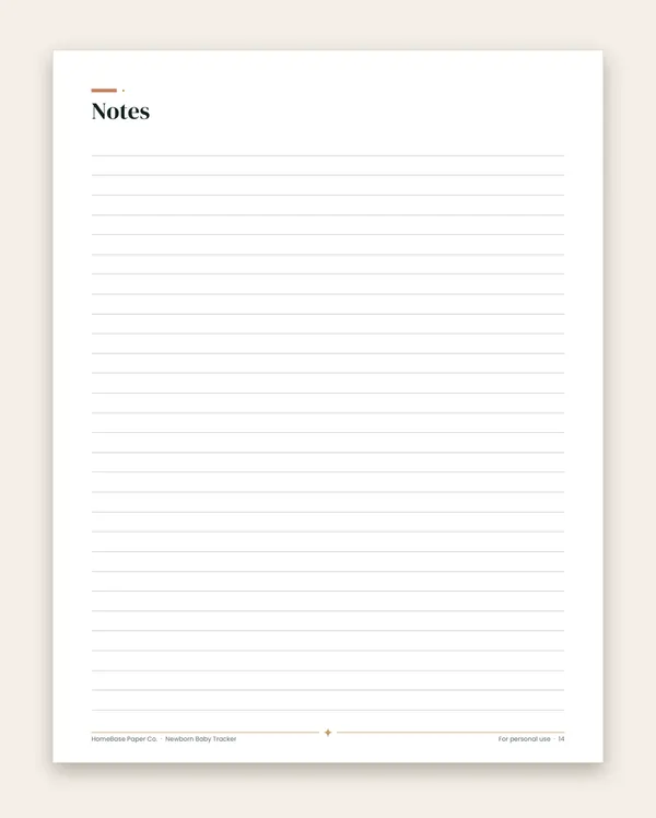 Newborn Baby Tracker: Page 14 of 14