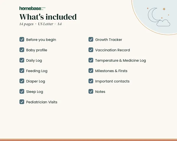 Newborn Baby Tracker – what's included