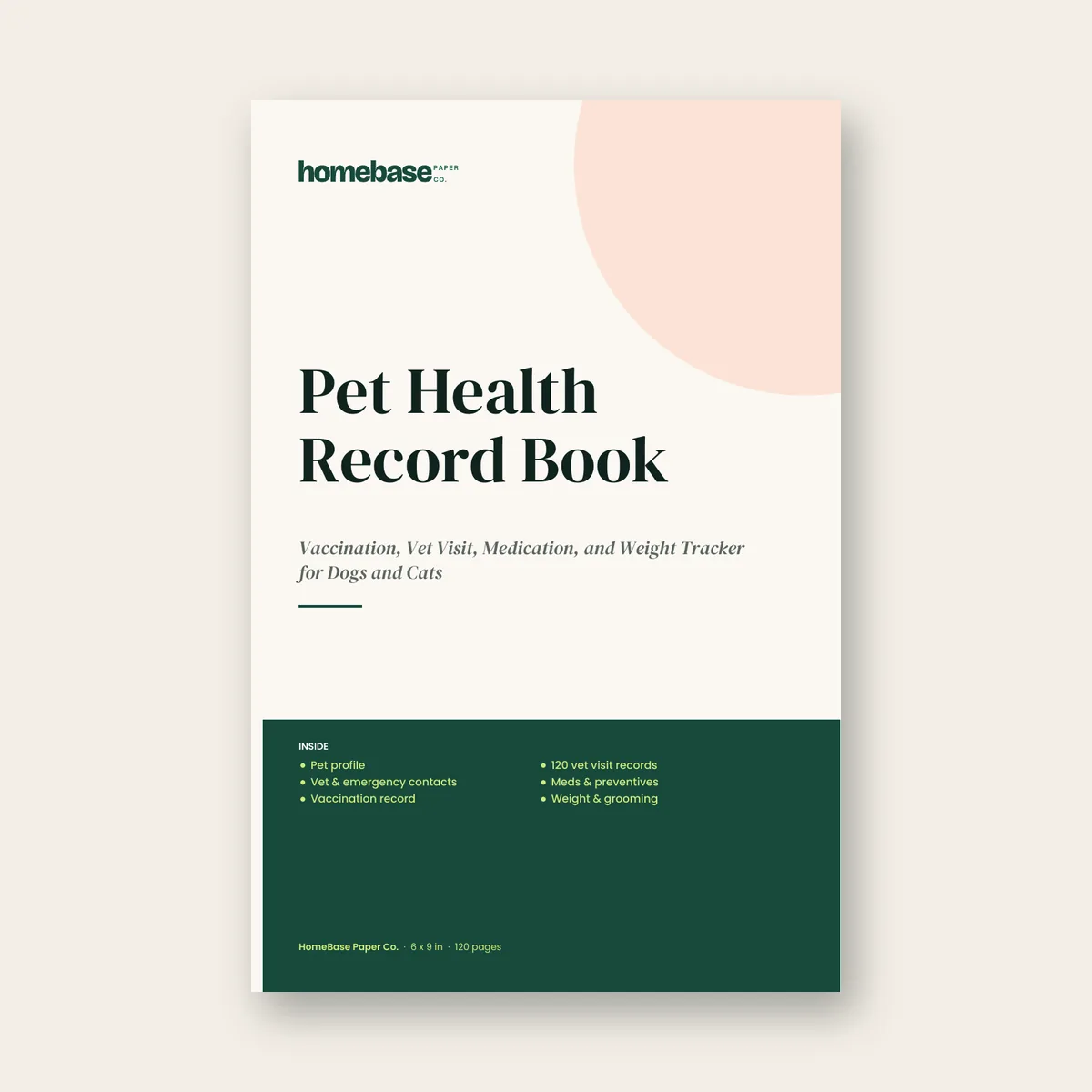 Pet Health Record Book paperback cover