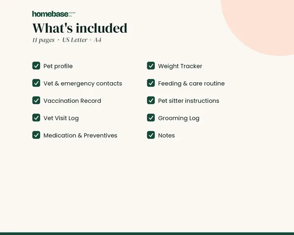 Pet Health Records – what's included