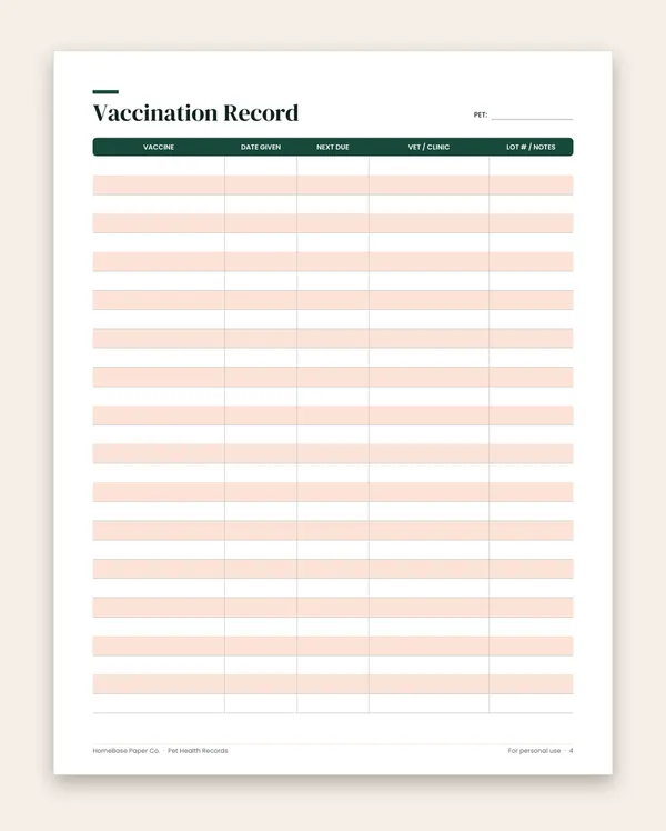 Pet Health Records: Page 4 of 11