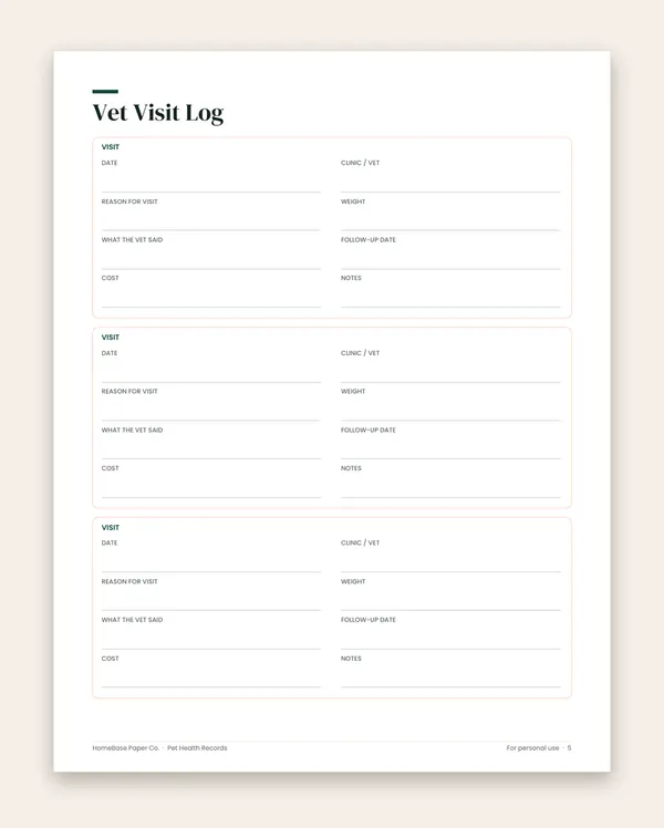 Pet Health Records: Page 5 of 11
