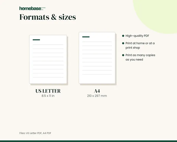 Bill Tracker Printable – formats and sizes