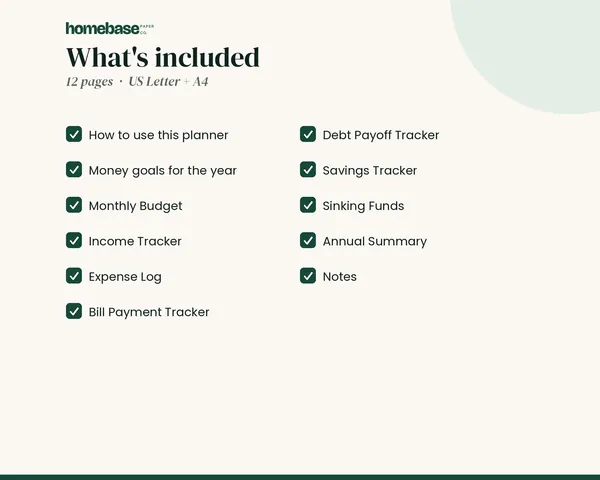 Budget Planner Printable – what's included