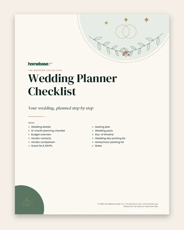 Wedding Planner Checklist: Page 1 of 13