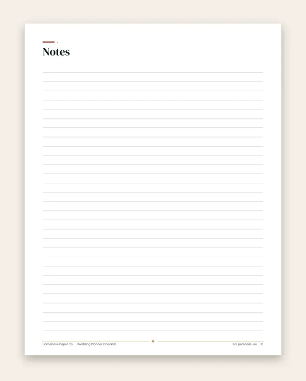 Wedding Planner Checklist: Page 13 of 13